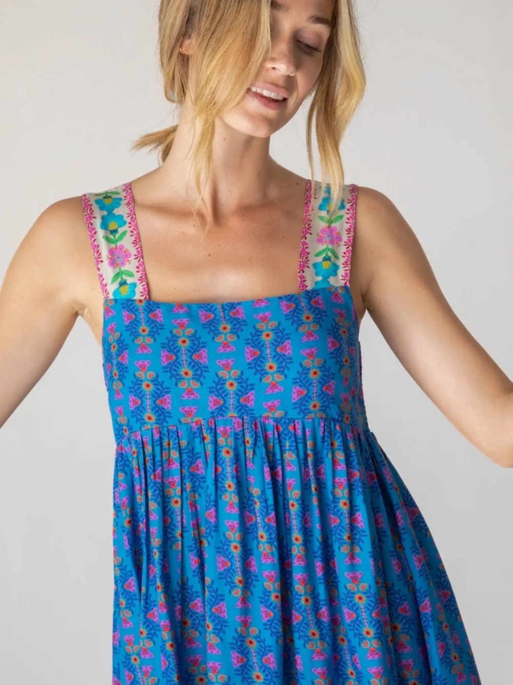 NATURAL LIFE Floral Multicolor Boho V-Neck Top XS - Picture 3 of 7